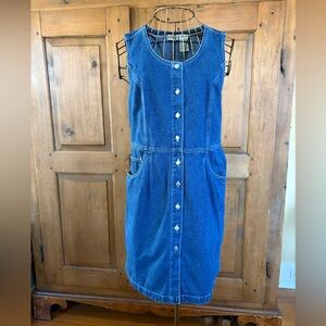 VINTAGE St John’s Bay Denim Button Front Dress